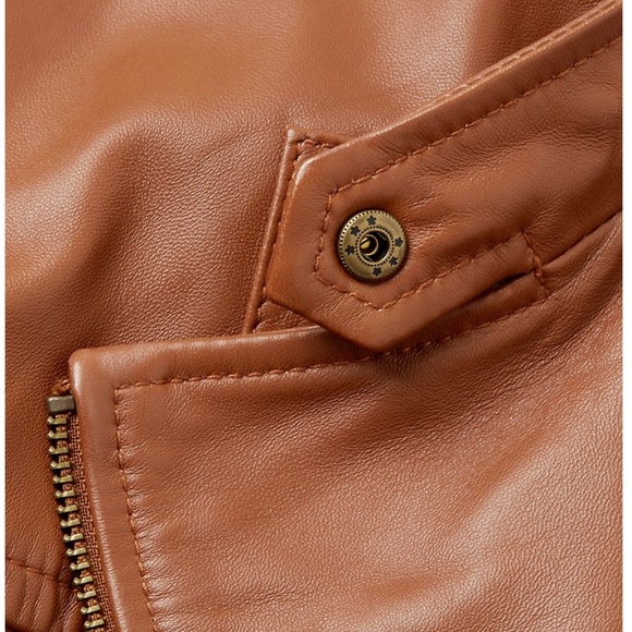 MICHAEL Michael Kors Tan Leather Jacket - Picture 6 of 13